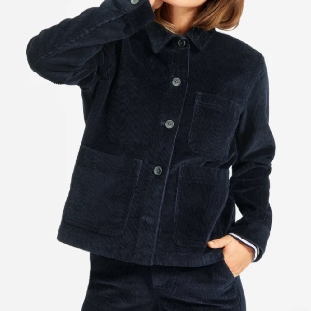 Everlane Corduroy Chore Jacket Size M Navy Blue